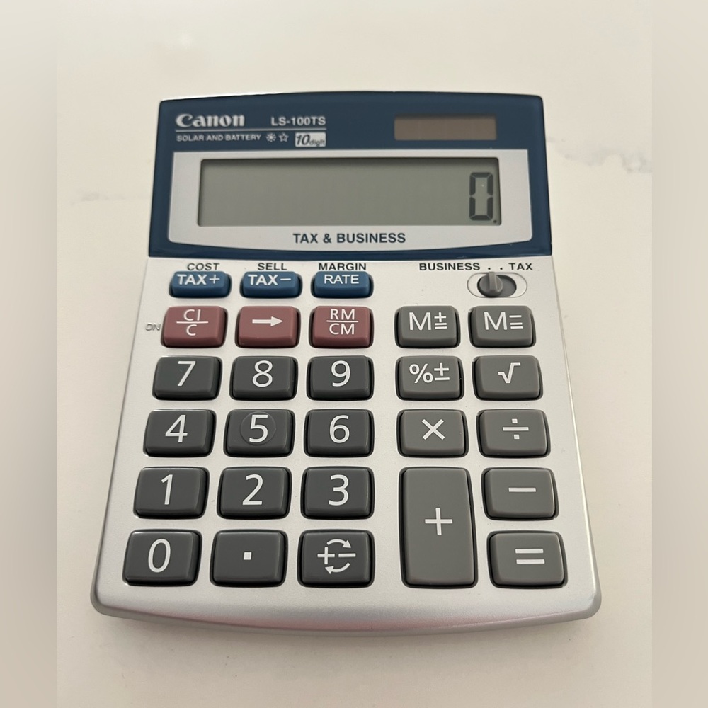 Canon LS-100ts 10 digit solar & battery powered calculated.
